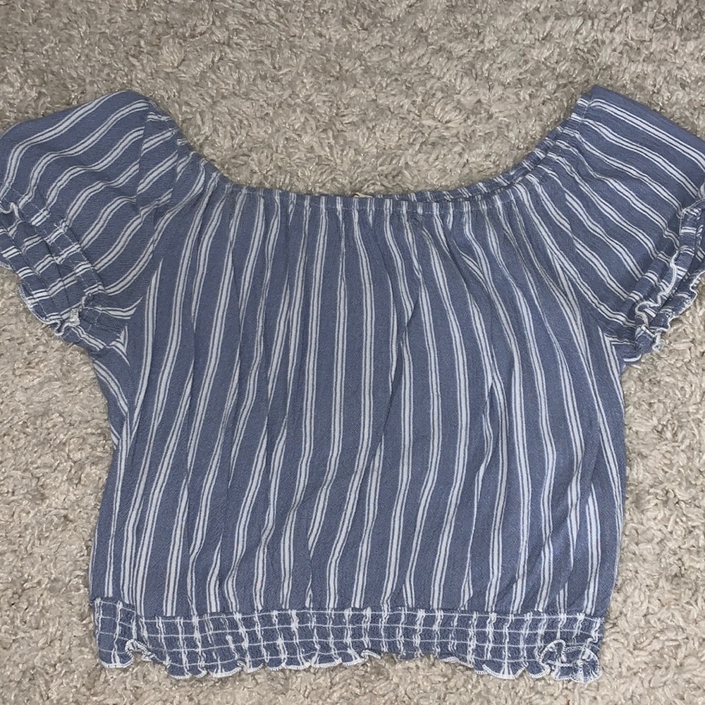 striped cropped blouse